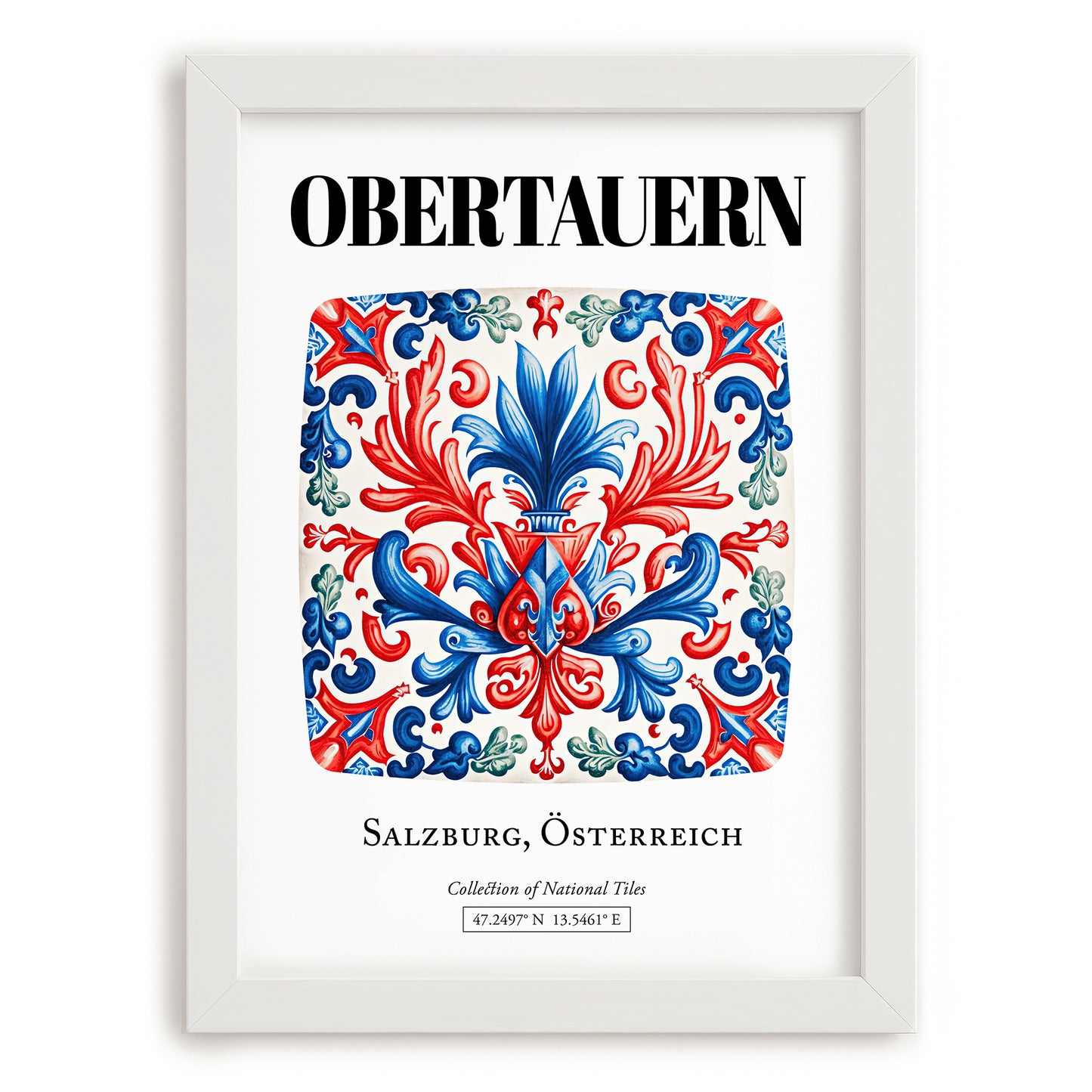 Obertauern, Austria – Country Culture Poster, placed in minimal white frame