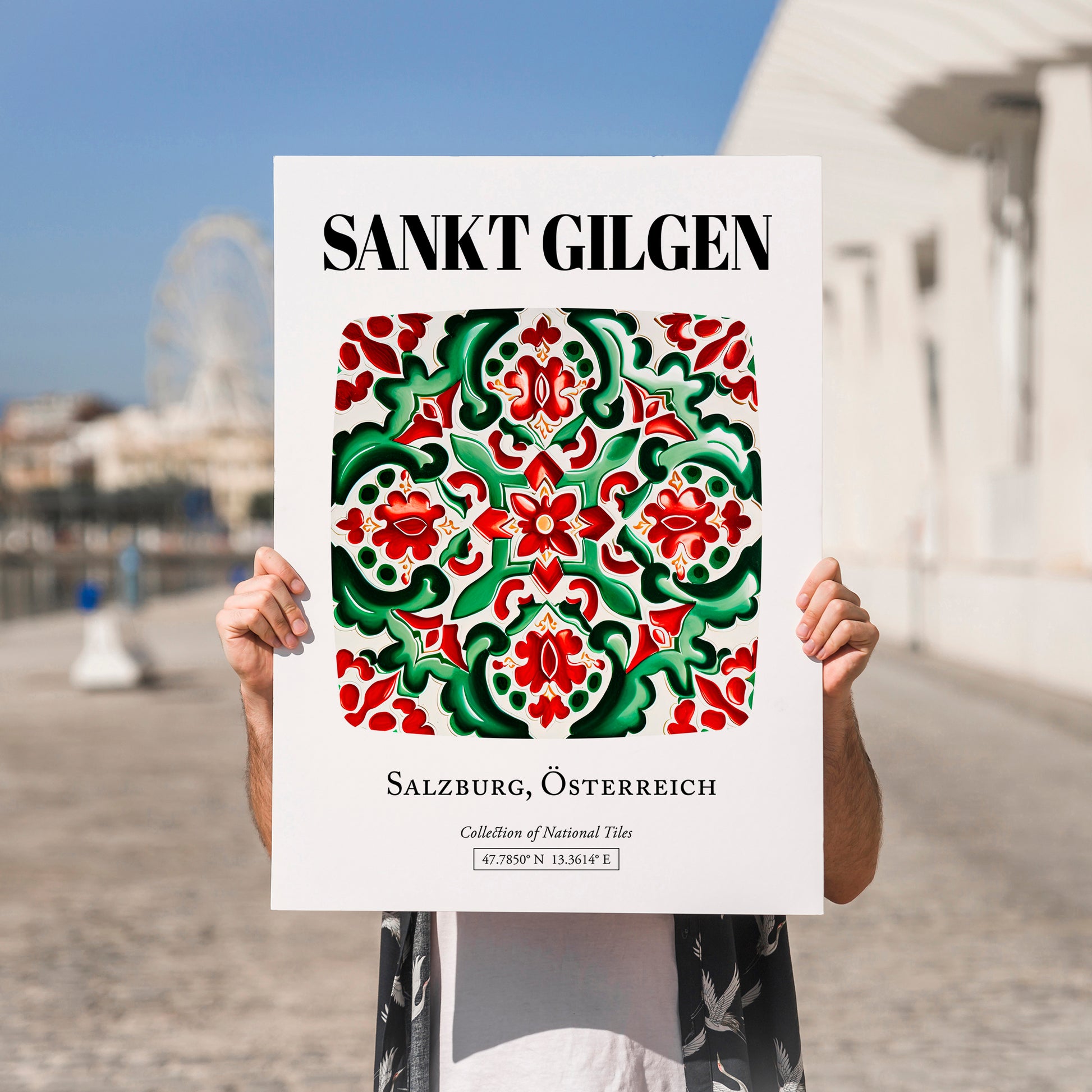 Sankt Gilgen, Austria – Cultural Heritage Wall Art, no-text version framed in wood