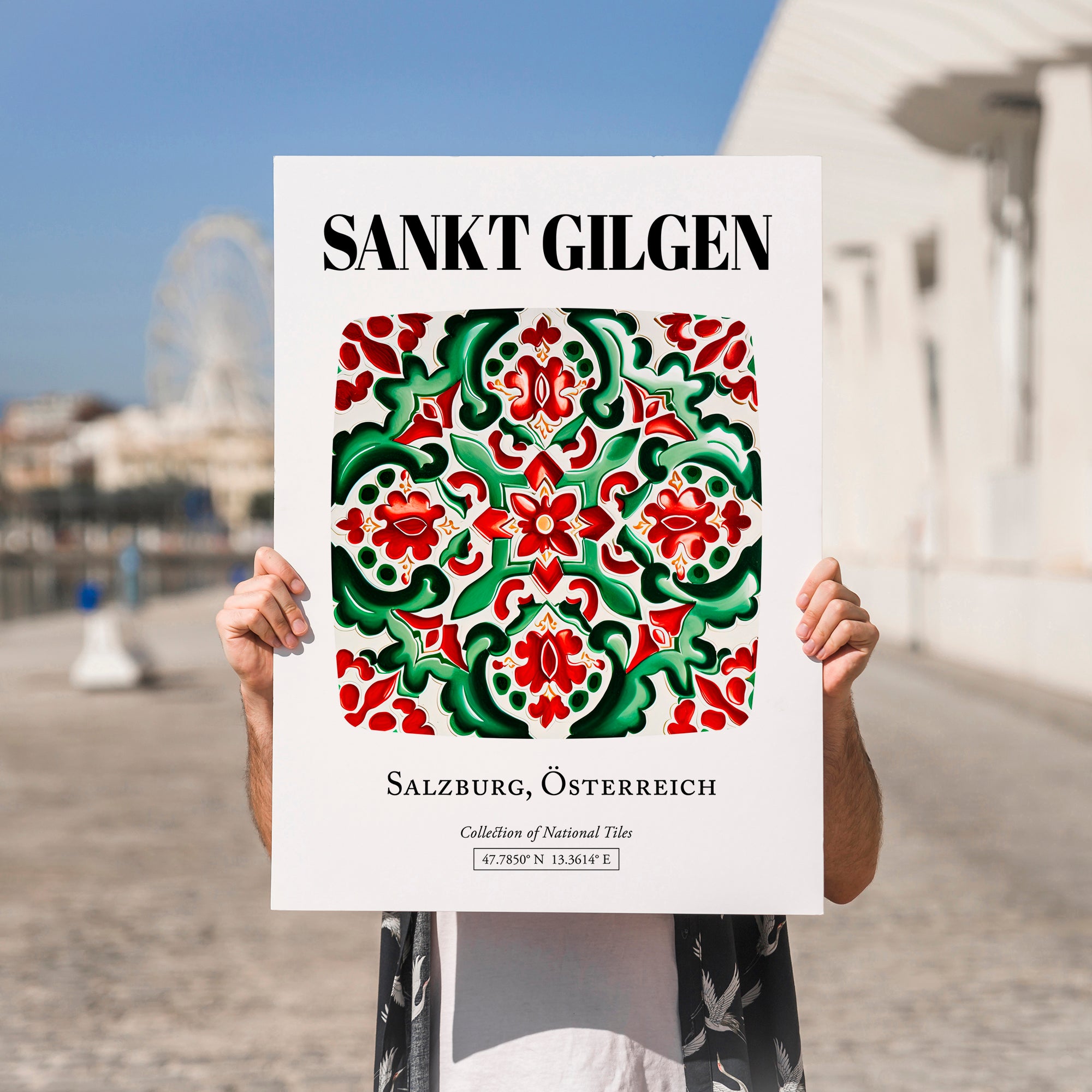 Sankt Gilgen, Austria – Cultural Heritage Wall Art, no-text version framed in wood