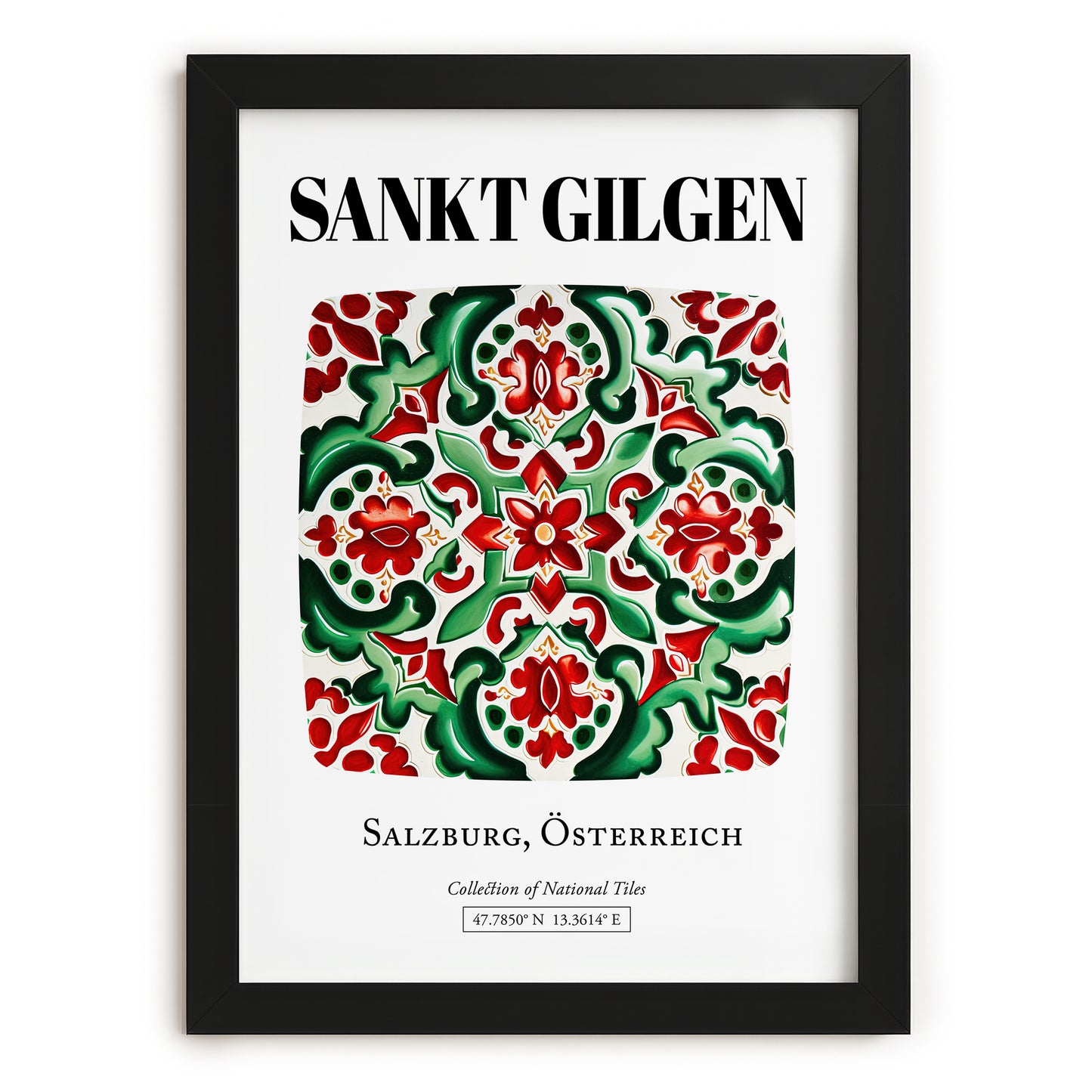 Sankt Gilgen, Austria – Cultural Heritage Wall Art, in sleek black frame