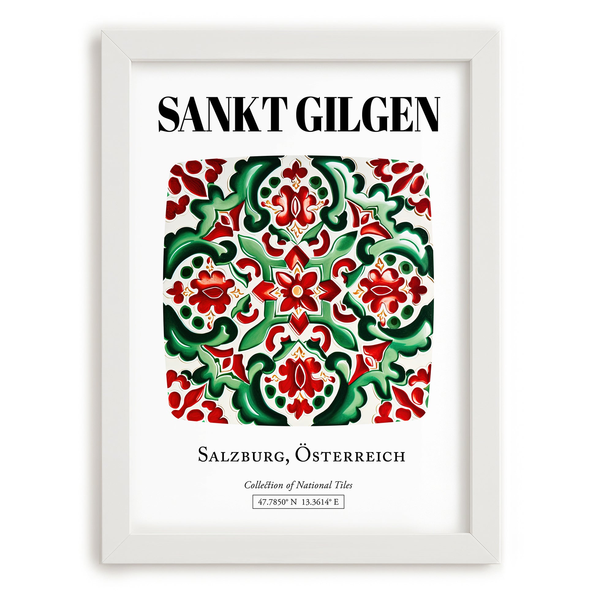 Sankt Gilgen, Austria – Cultural Heritage Wall Art, placed in minimal white frame