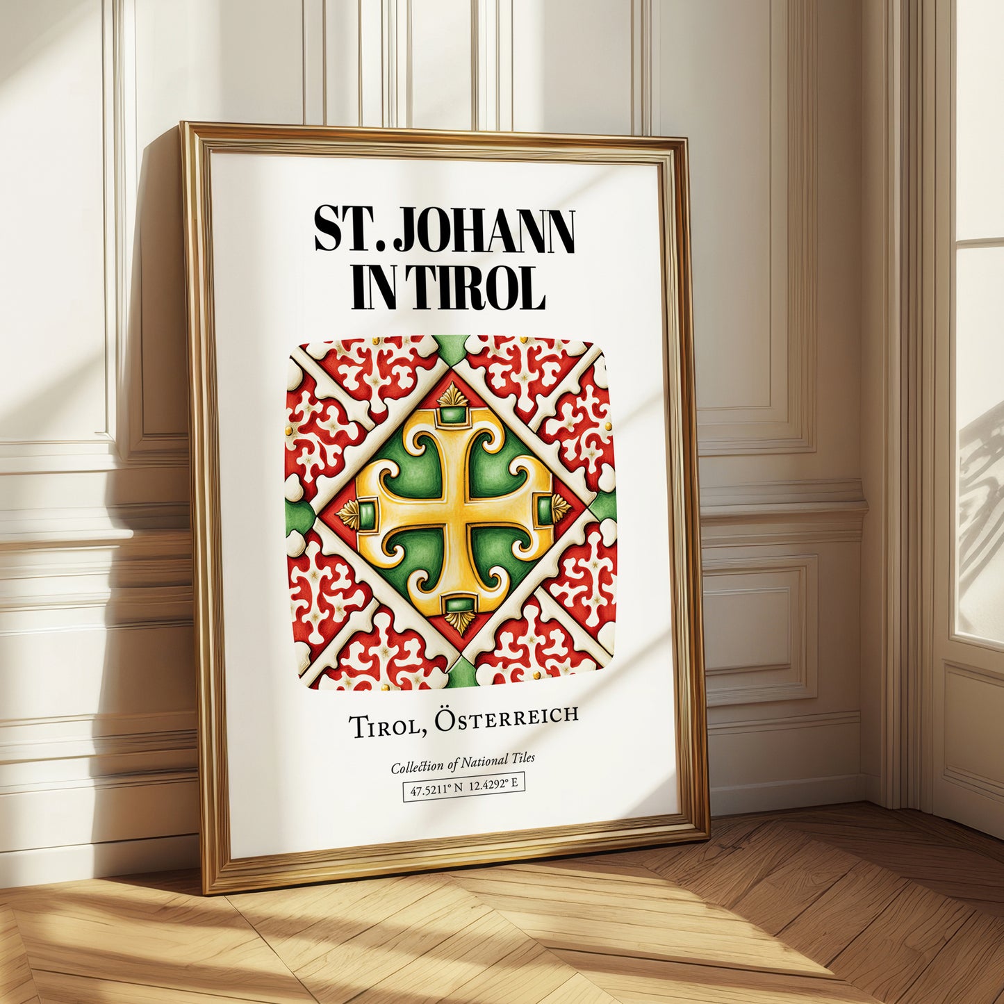 St. Johann In Tirol, Austria – Illustrated Travel Poster, styled in a charming Paris street view