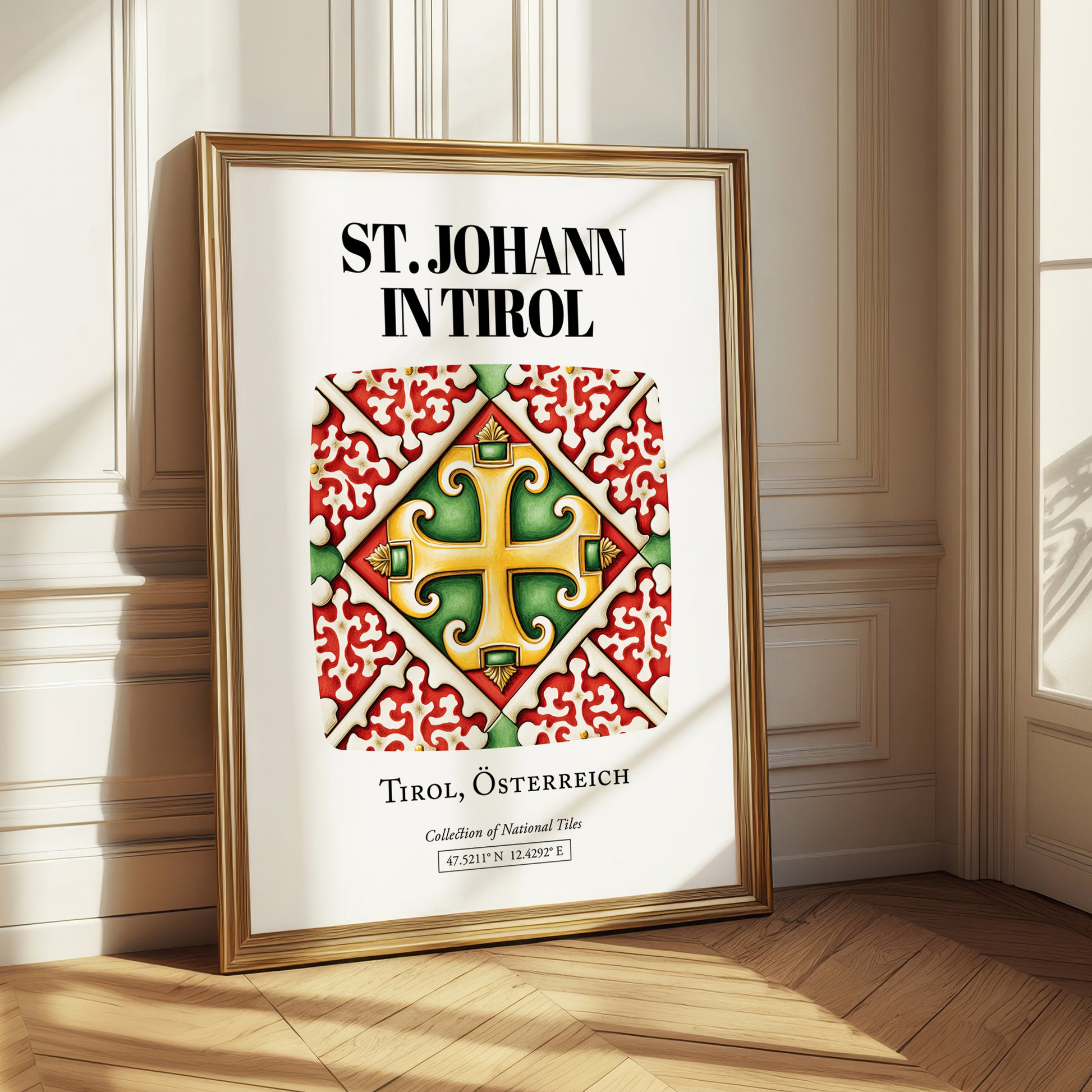 St. Johann In Tirol, Austria – Illustrated Travel Poster, styled in a charming Paris street view