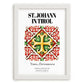 St. Johann In Tirol, Austria – Illustrated Travel Poster, placed in minimal white frame