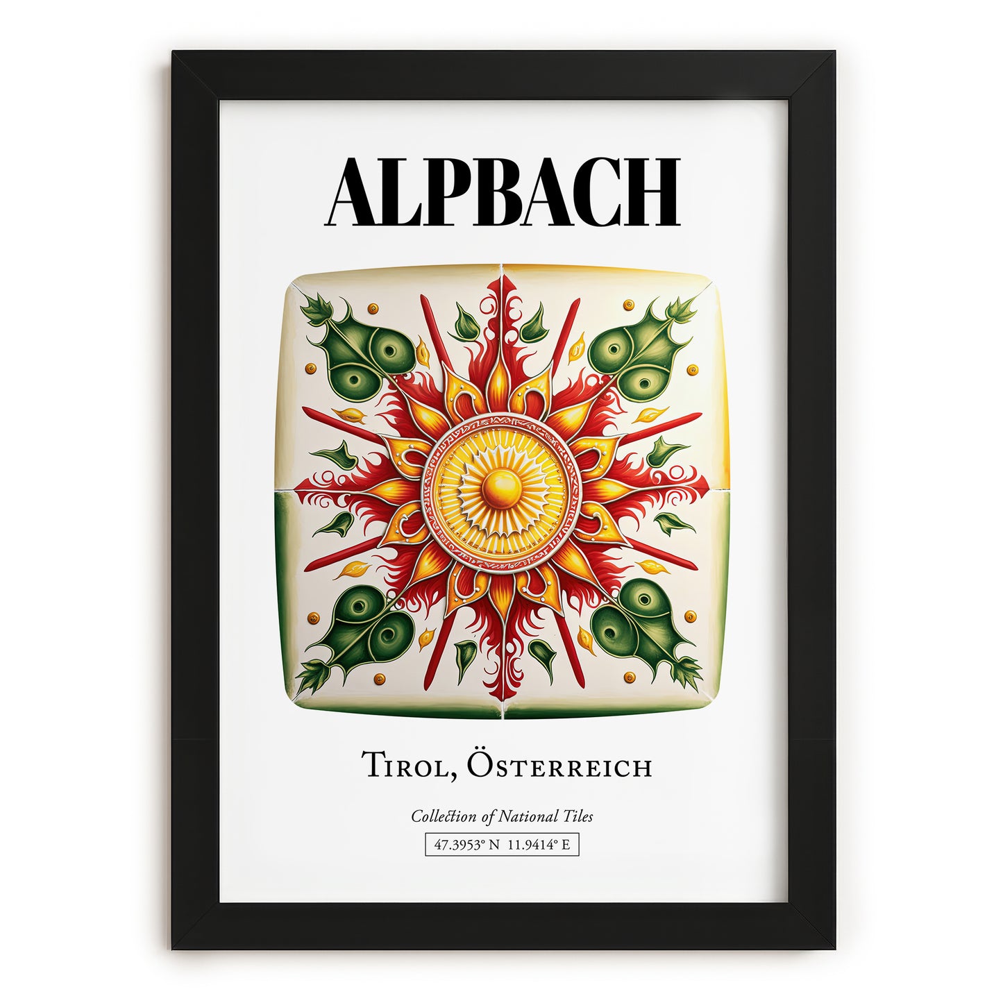 Alpbach, Austria – Travel Poster, in sleek black frame