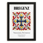 Bregenz, Austria – Illustrated Travel Poster, in sleek black frame