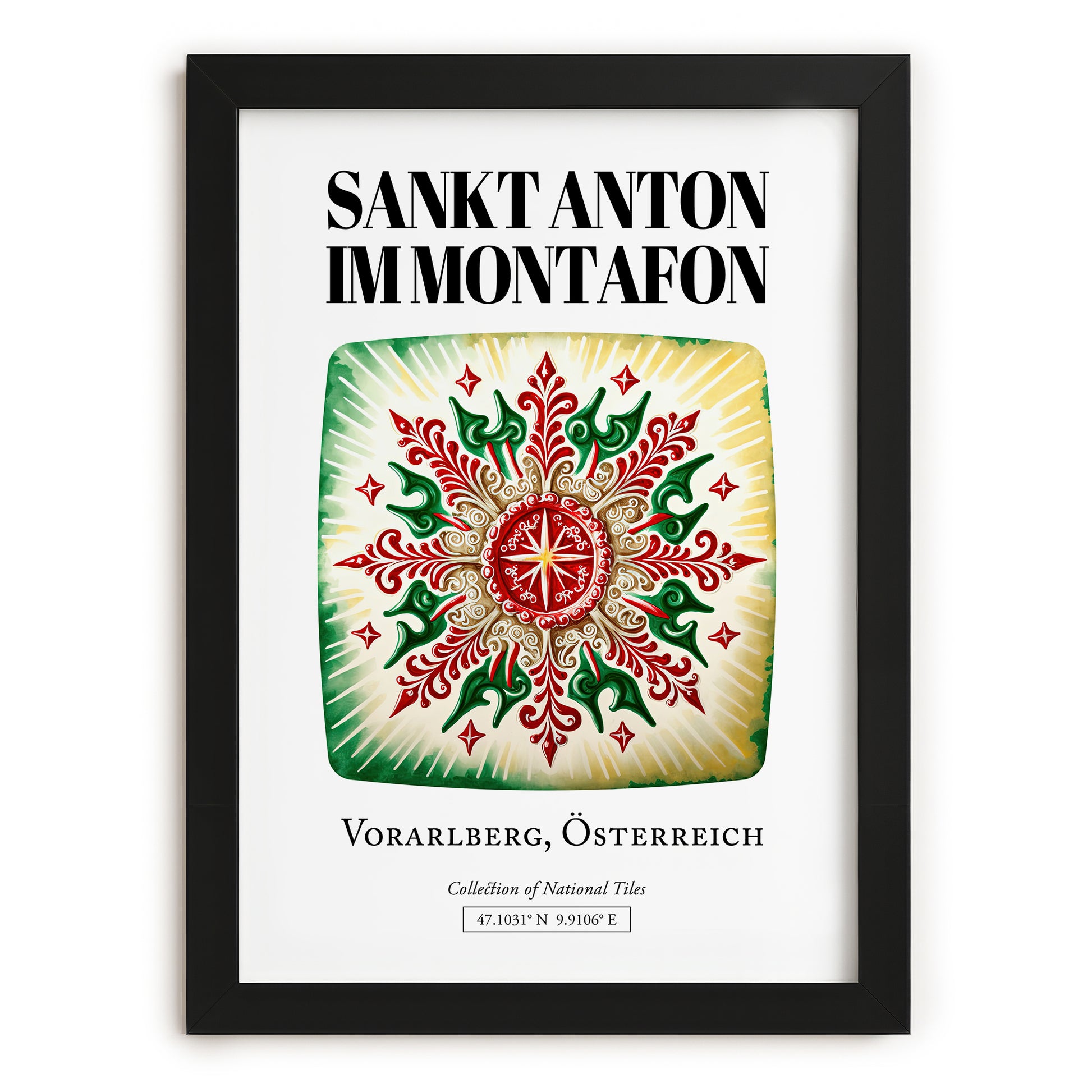 Sankt Anton Im Montafon, Austria – World Travel Art, in sleek black frame