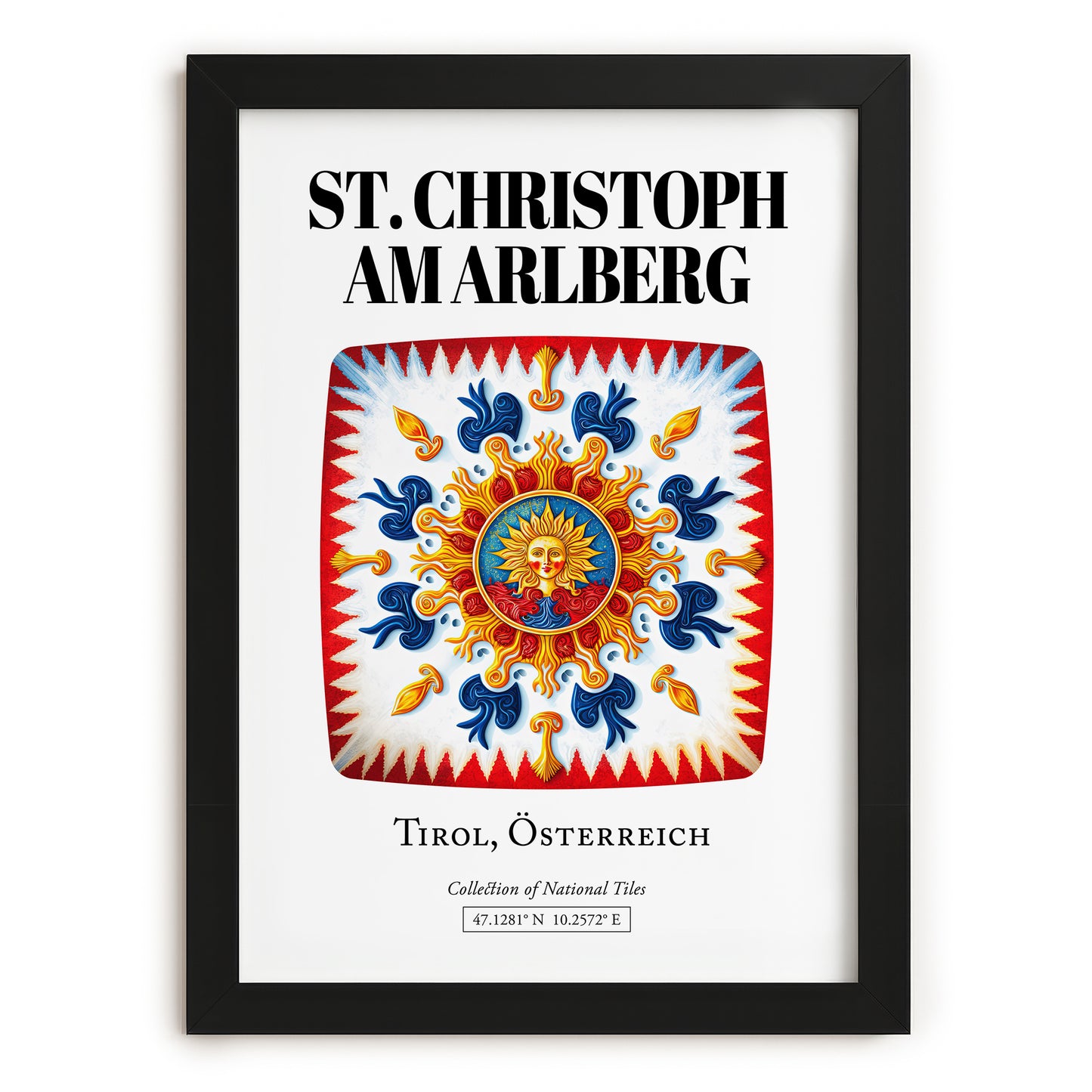 St. Christoph Am Arlberg, Austria – Architectural Travel Art, in sleek black frame