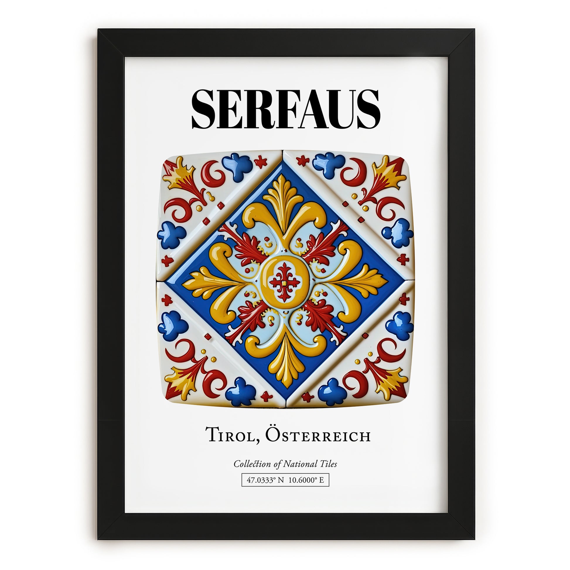 Serfaus, Austria – Global Cities Wall Print, in sleek black frame