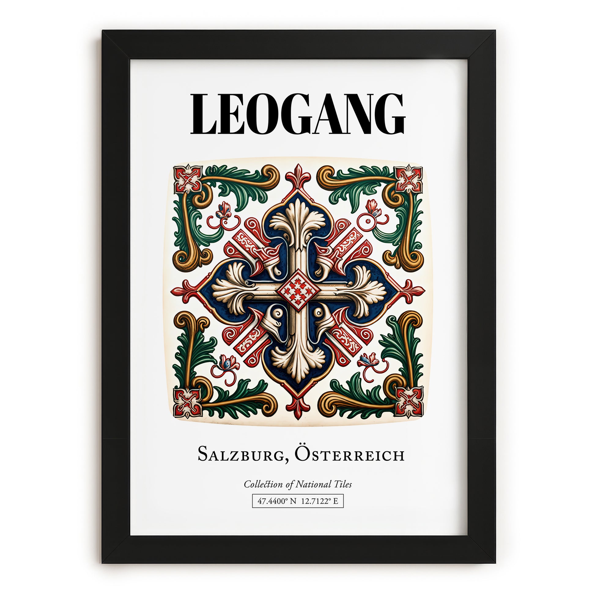 Leogang, Austria – Cultural Heritage Wall Art, in sleek black frame