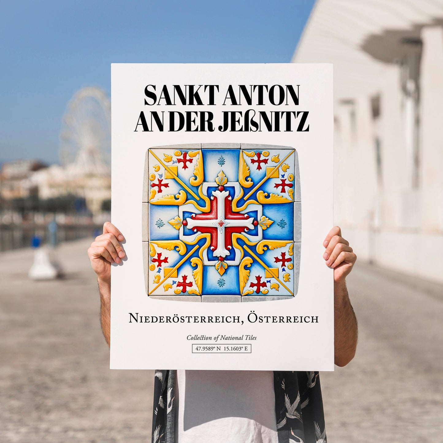 Sankt Anton An Der Jeßnitz, Austria – Travel Print, no-text version framed in wood