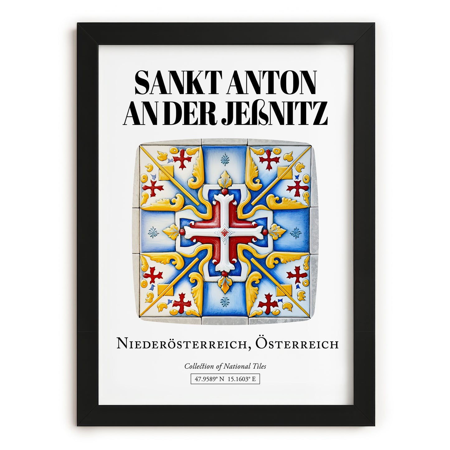 Sankt Anton An Der Jeßnitz, Austria – Travel Print, in sleek black frame