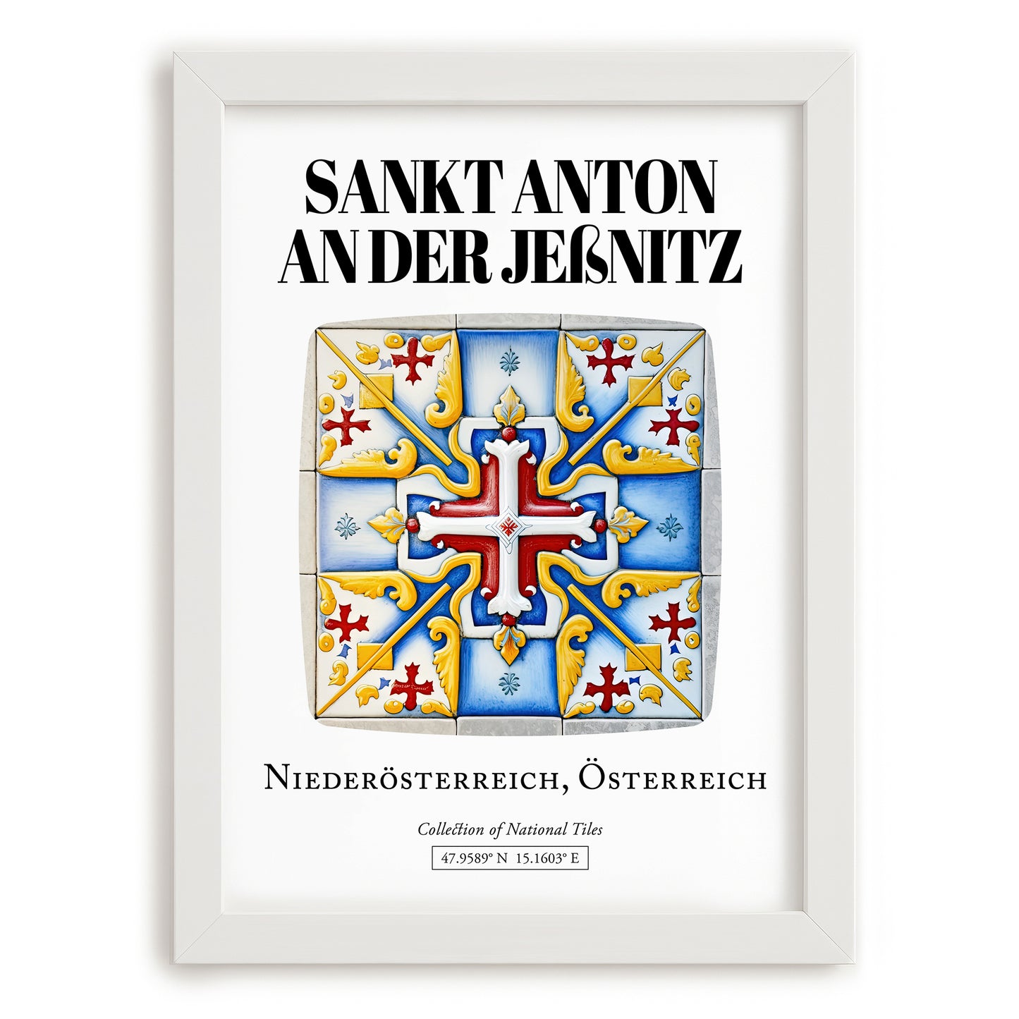 Sankt Anton An Der Jeßnitz, Austria – Travel Print, placed in minimal white frame