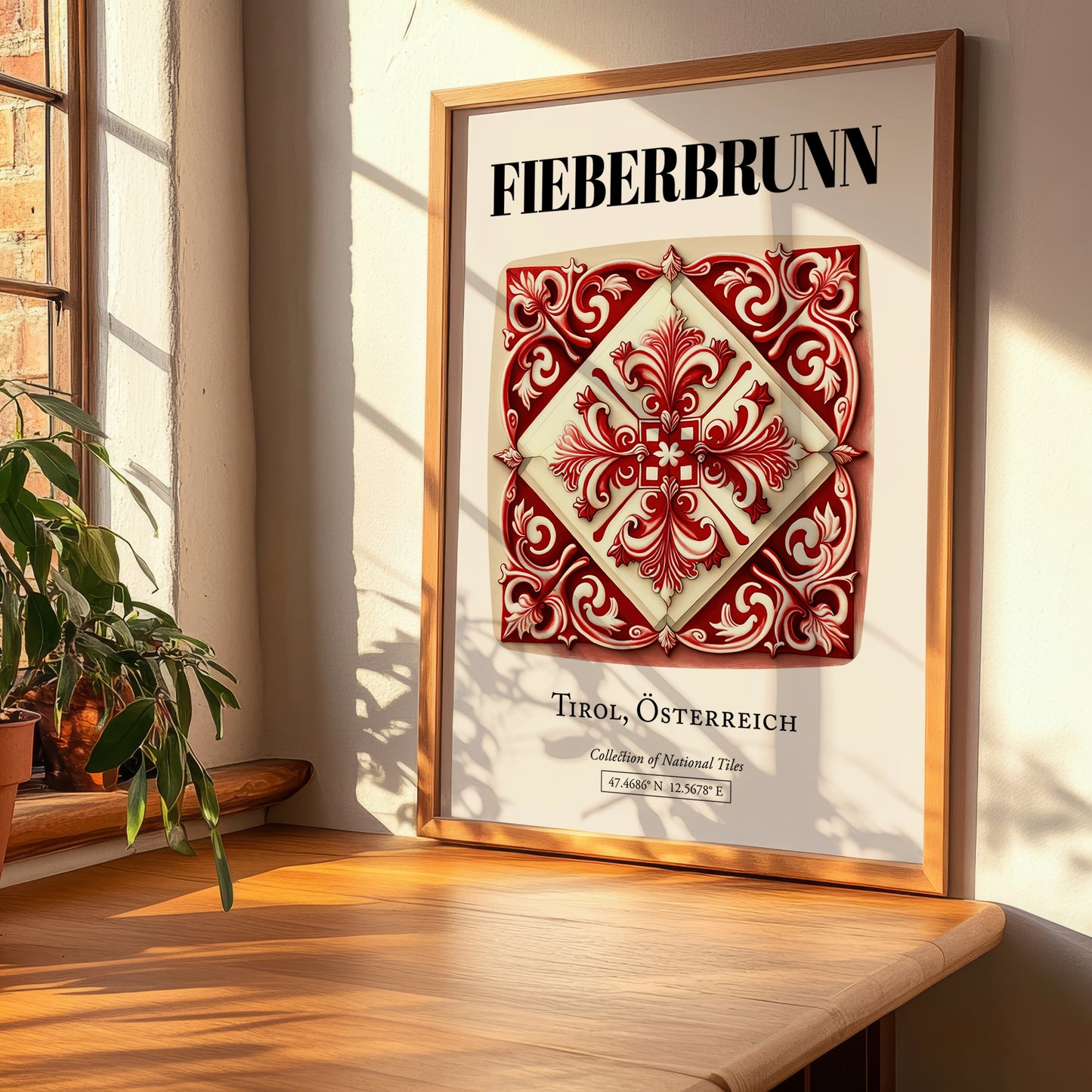 Fieberbrunn, Austria – Tourist Destination Poster, clean layout with no caption