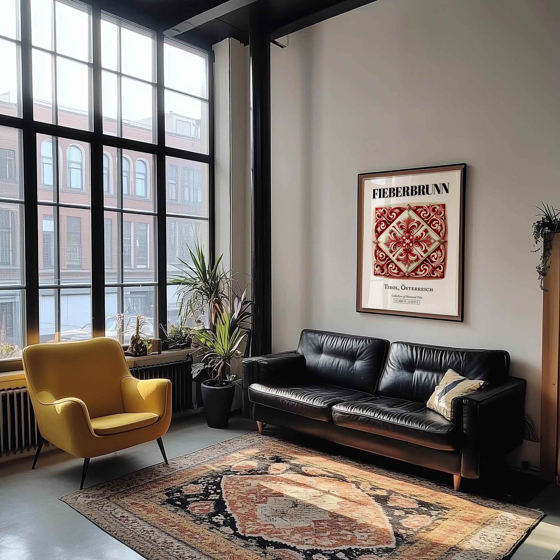 Fieberbrunn, Austria – Tourist Destination Poster, unframed on coastal sand