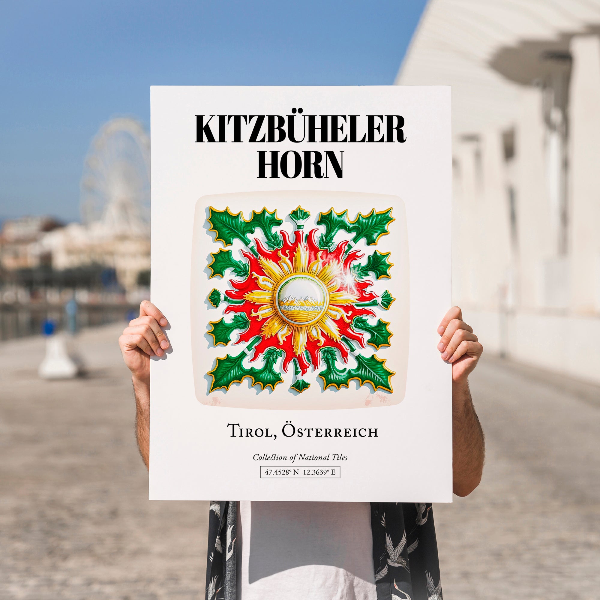 Kitzbüheler Horn, Austria – Travel Print, no-text version framed in wood