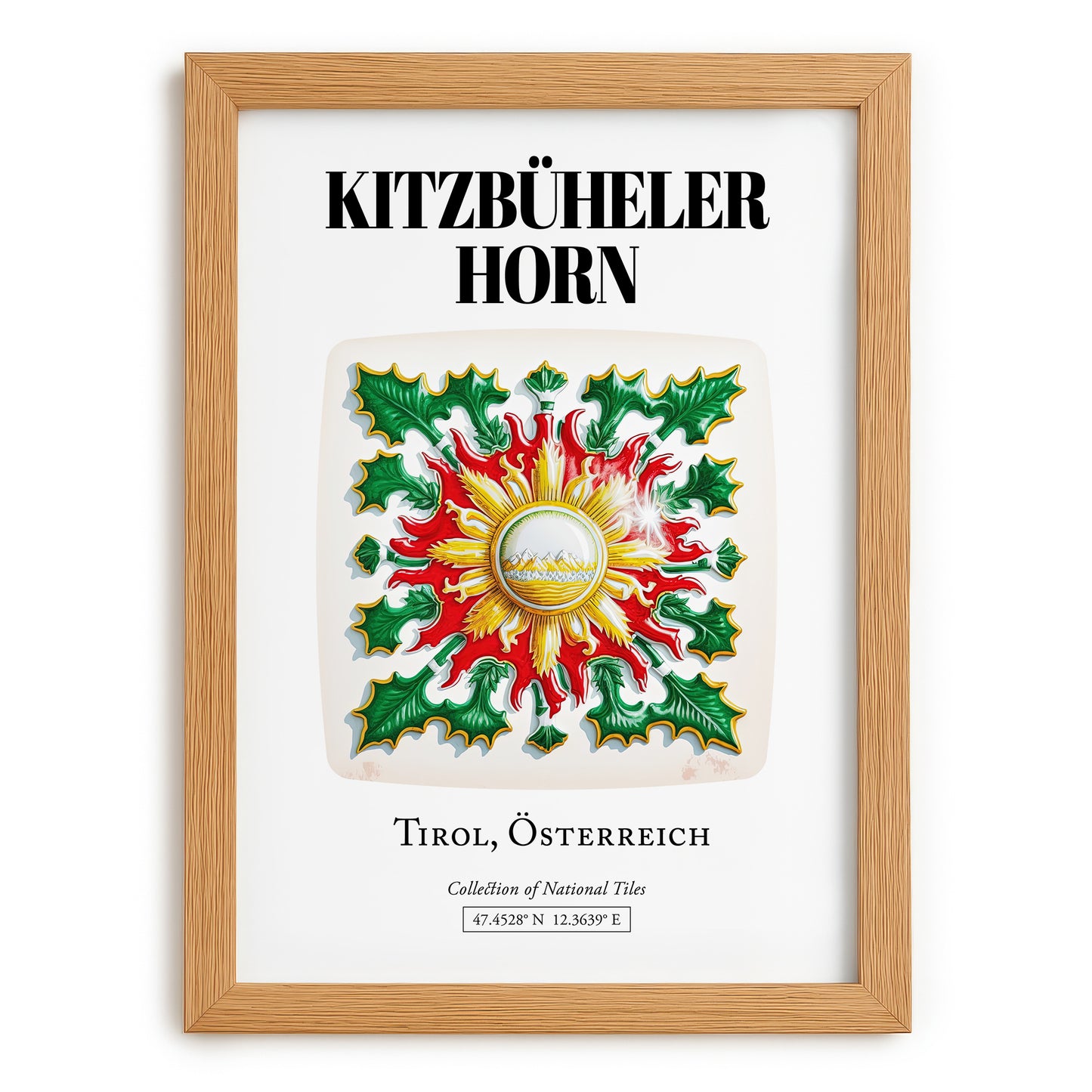 Kitzbüheler Horn, Austria – Travel Print, set in oak frame