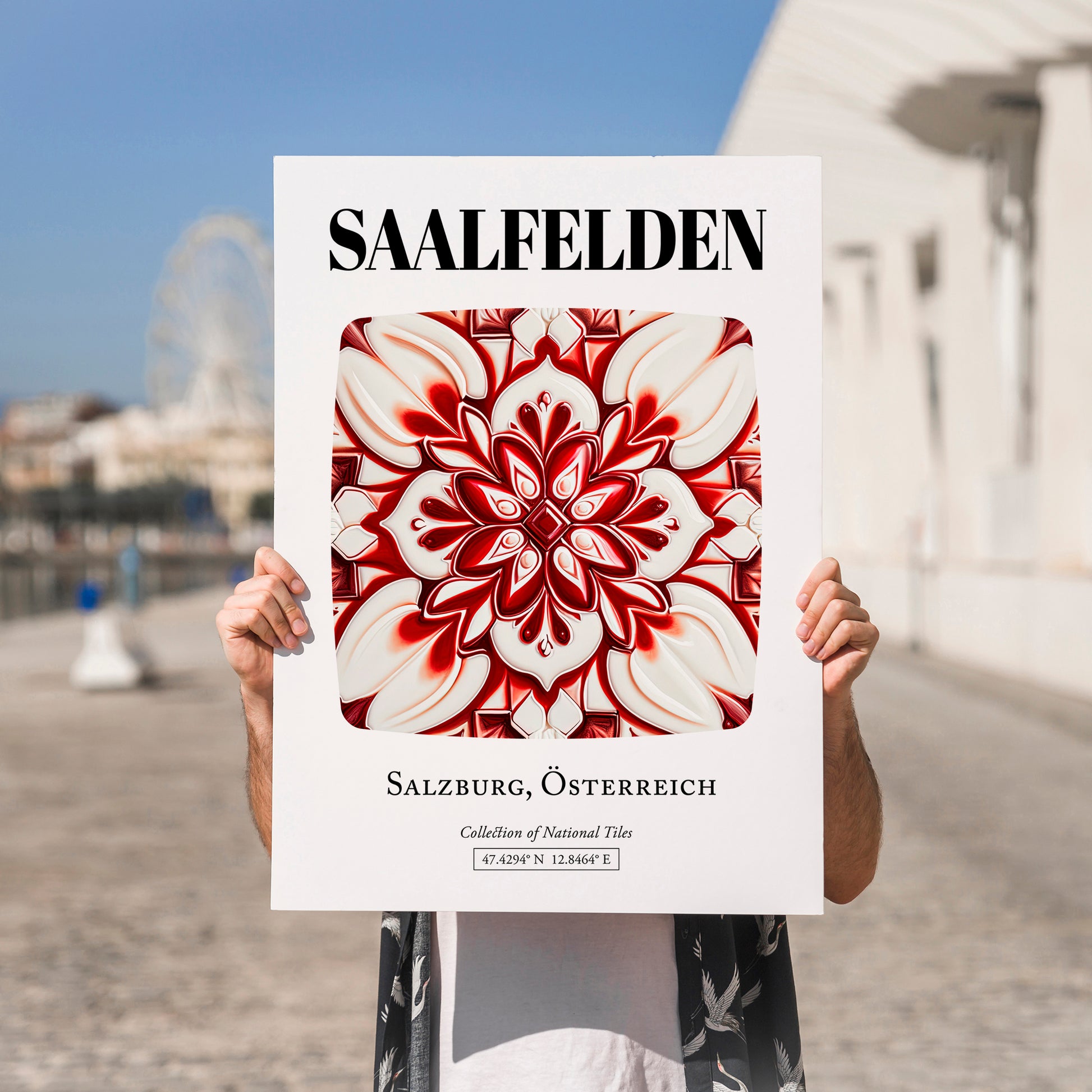 Saalfelden, Austria – Travel Print, no-text version framed in wood