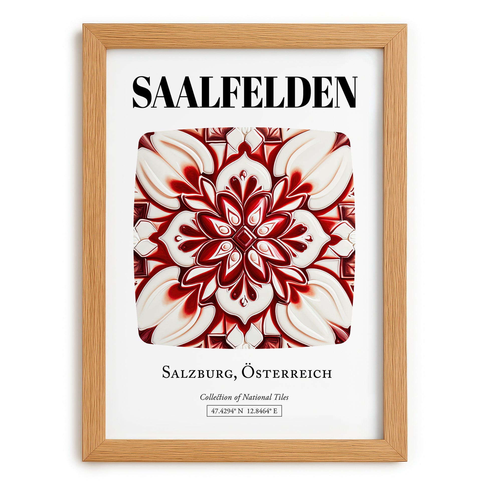 Saalfelden, Austria – Travel Print, set in oak frame