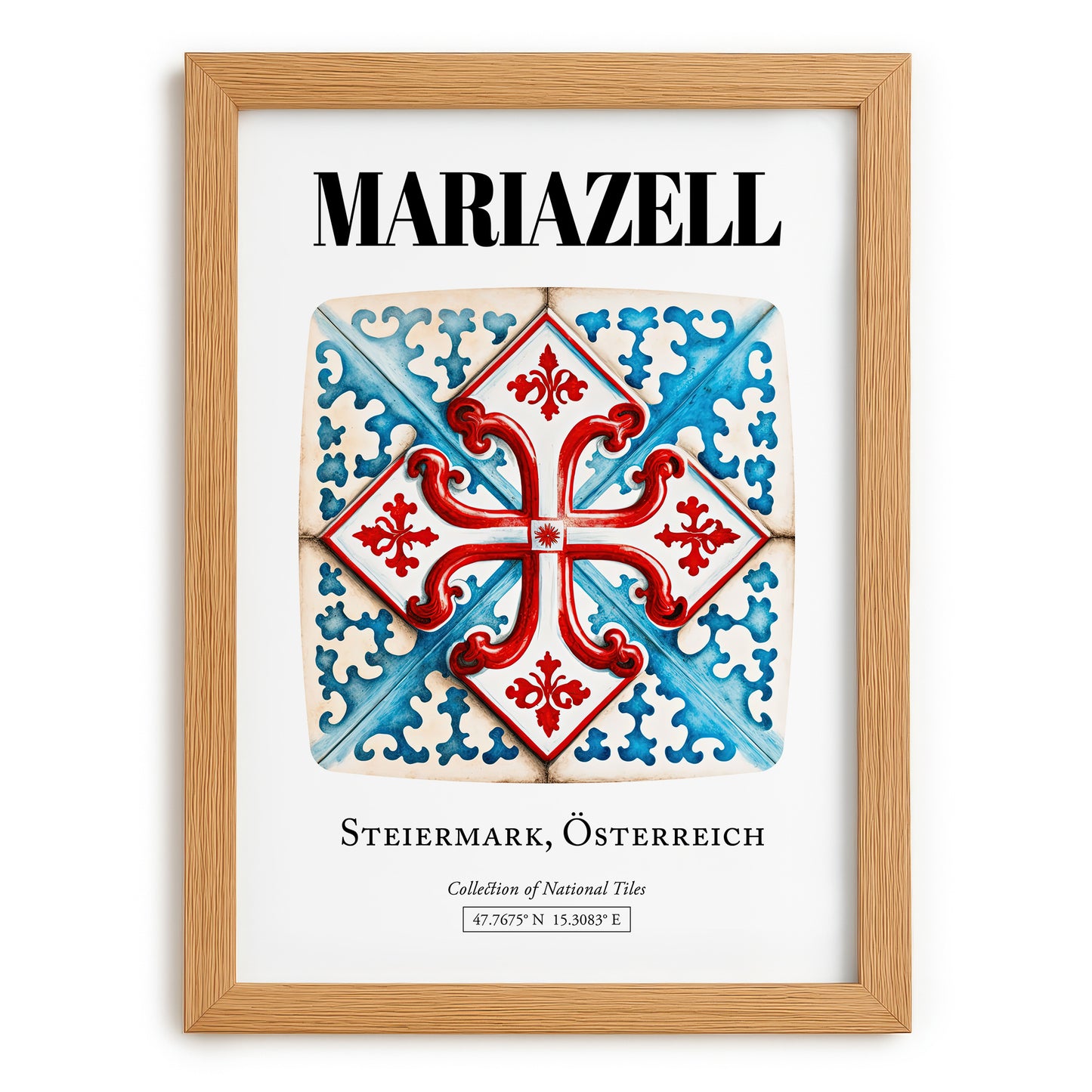 Mariazell, Austria – National Pride Wall Decor, set in oak frame