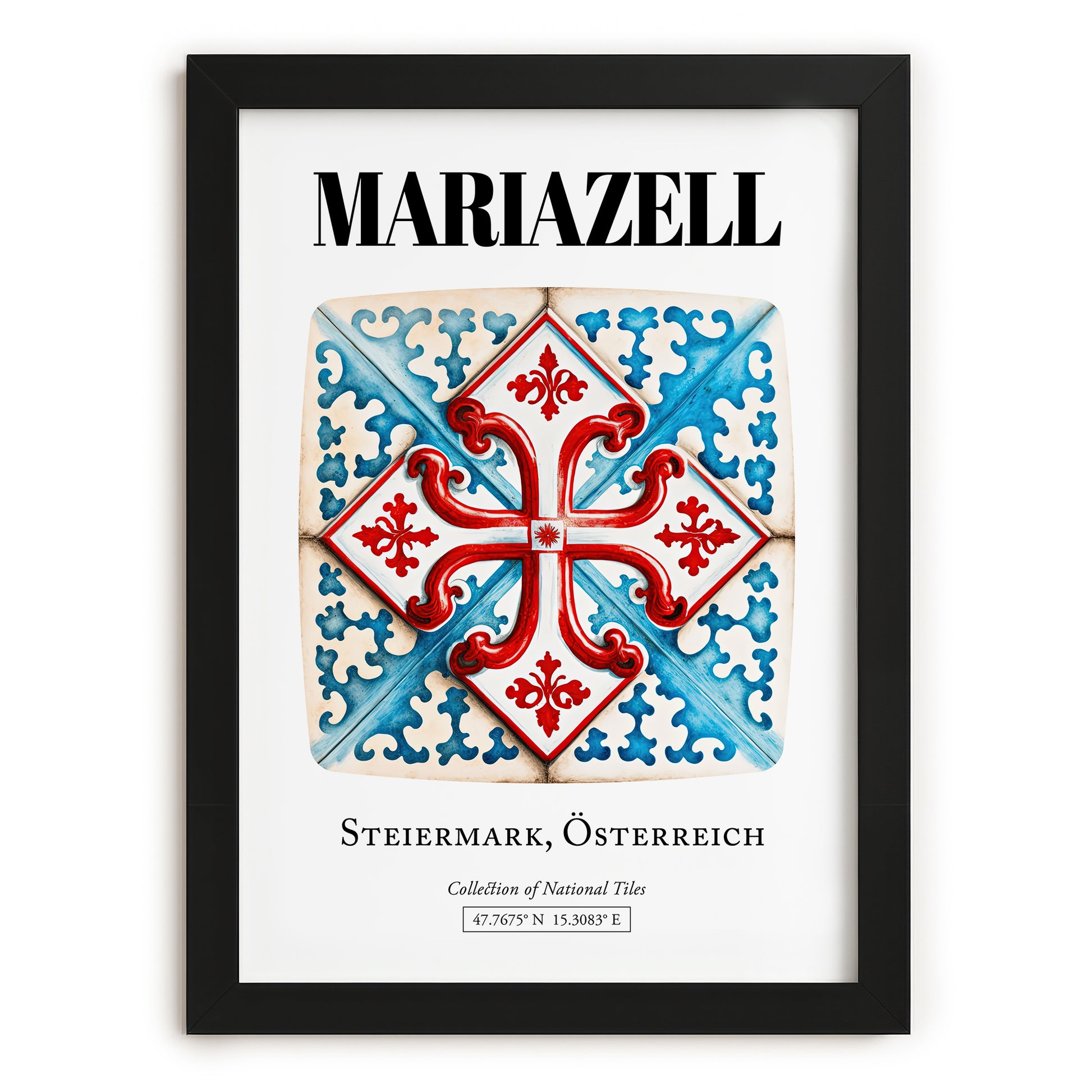 Mariazell, Austria – National Pride Wall Decor, in sleek black frame