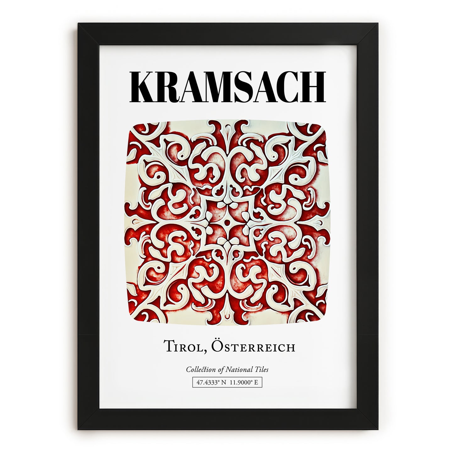 Kramsach, Austria – Architectural Travel Art, in sleek black frame
