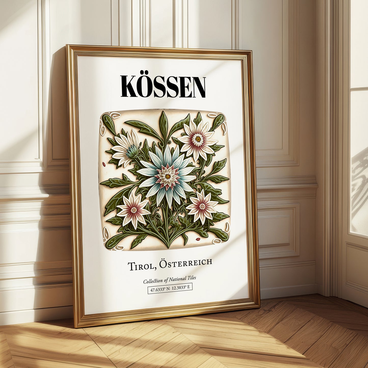 Kössen, Austria – Retro Travel Poster, styled in a charming Paris street view