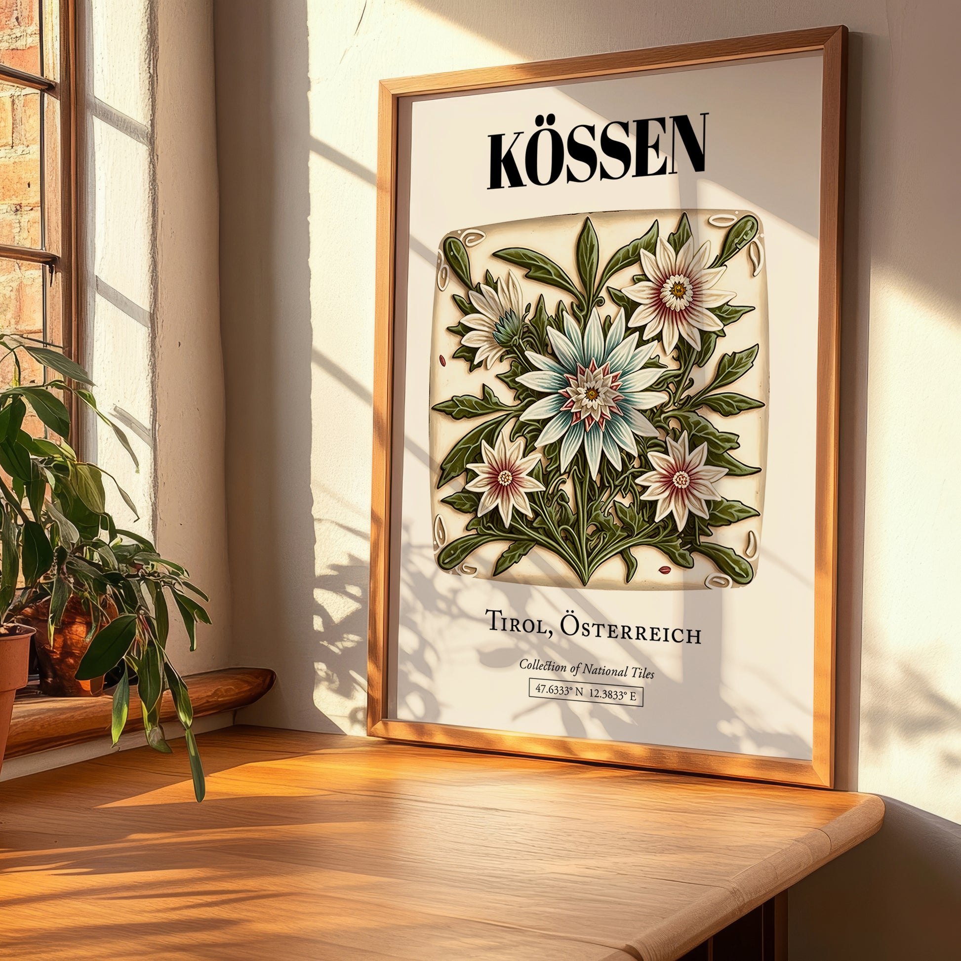 Kössen, Austria – Retro Travel Poster, clean layout with no caption