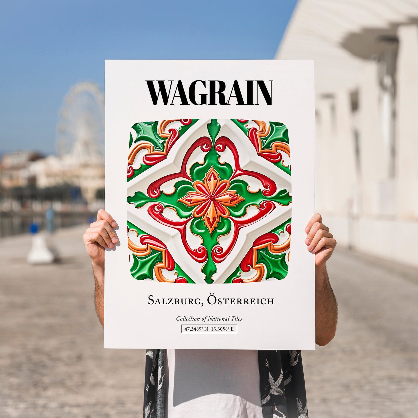 Wagrain, Austria – Travel Wall Decor, no-text version framed in wood