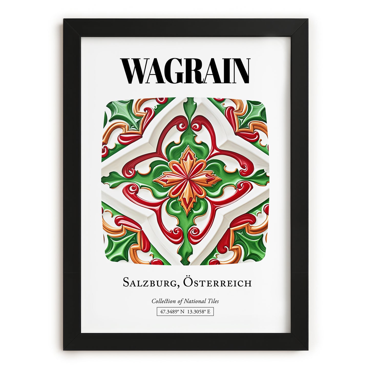 Wagrain, Austria – Travel Wall Decor, in sleek black frame