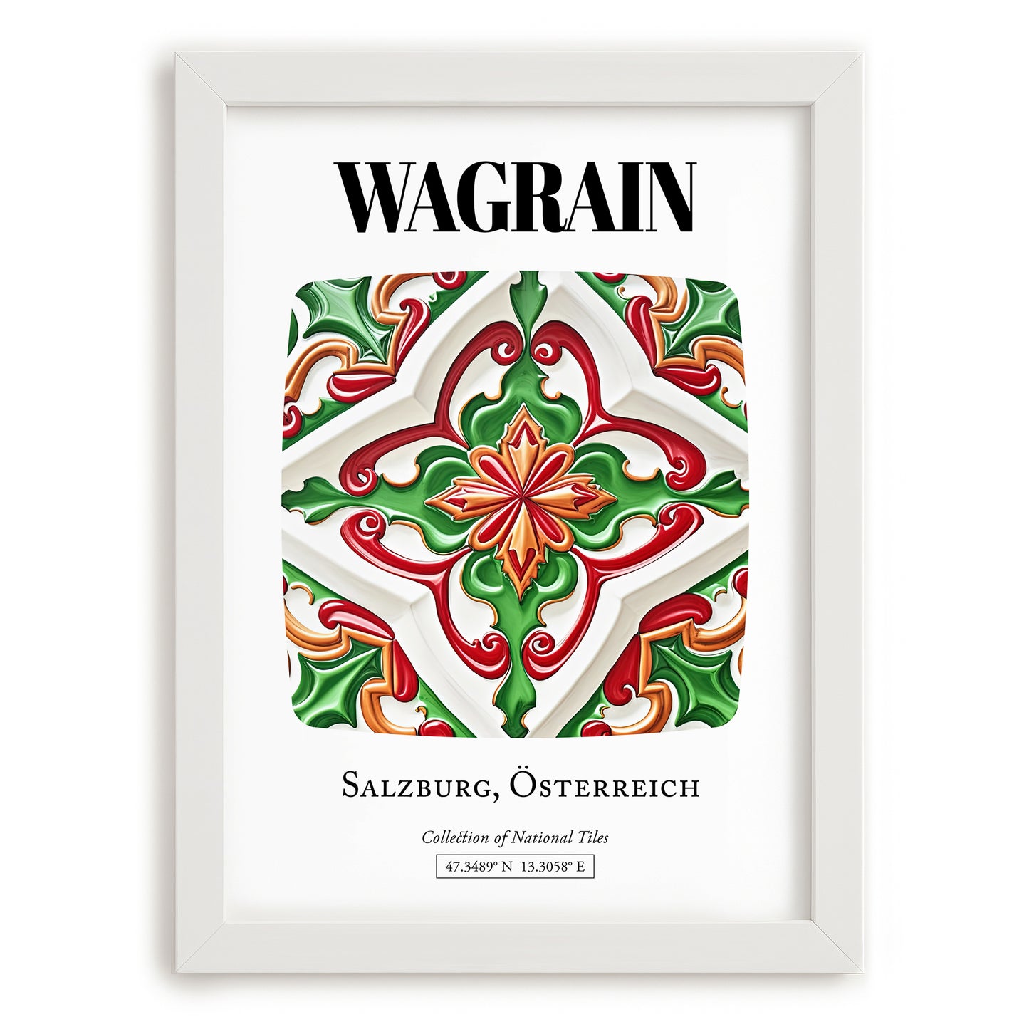 Wagrain, Austria – Travel Wall Decor, placed in minimal white frame