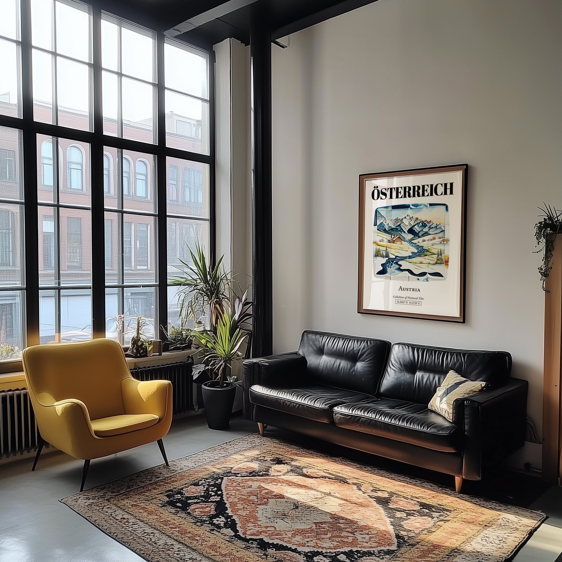 Österreich, Austria – Travel Poster, unframed on coastal sand