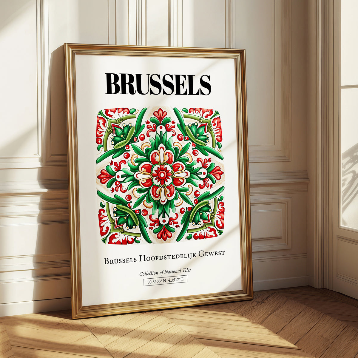Brussels, België – Travel Wall Art, styled in a charming Paris street view