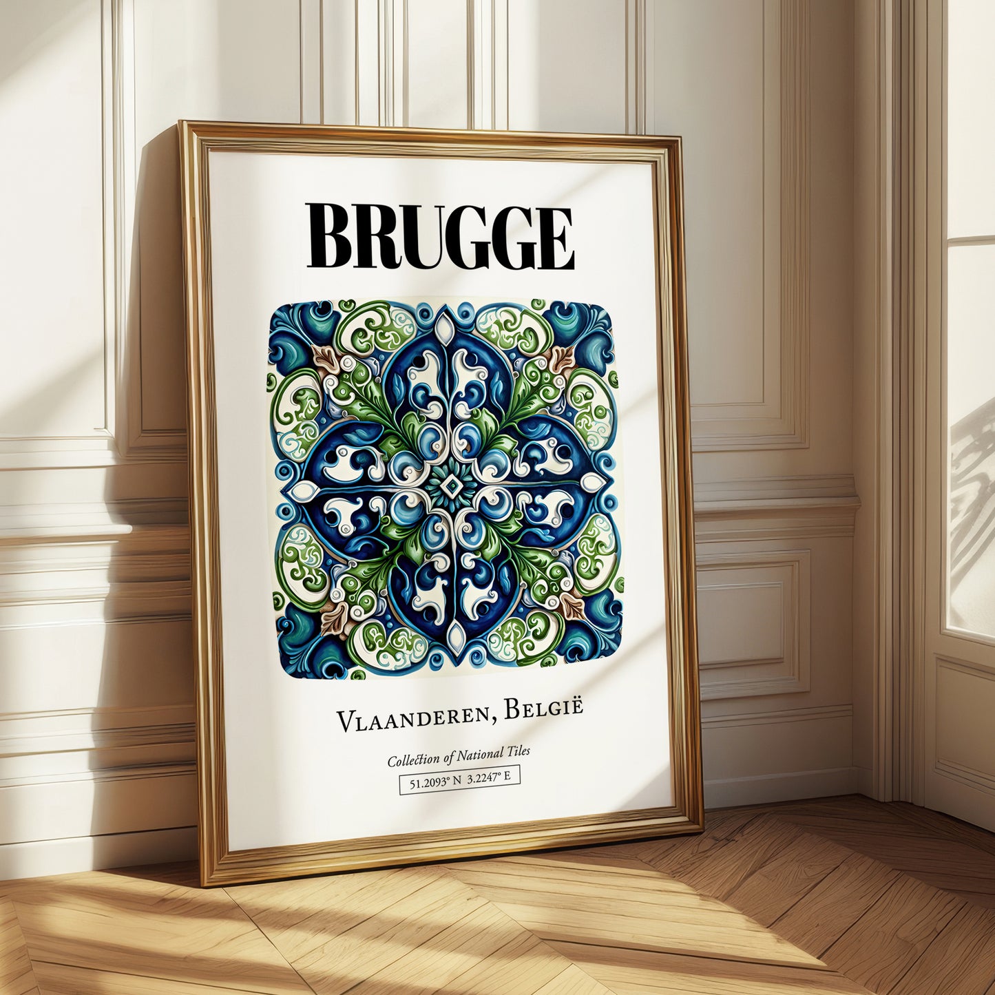 Bruges, Belgium – Travel Poster, styled in a charming Paris street view