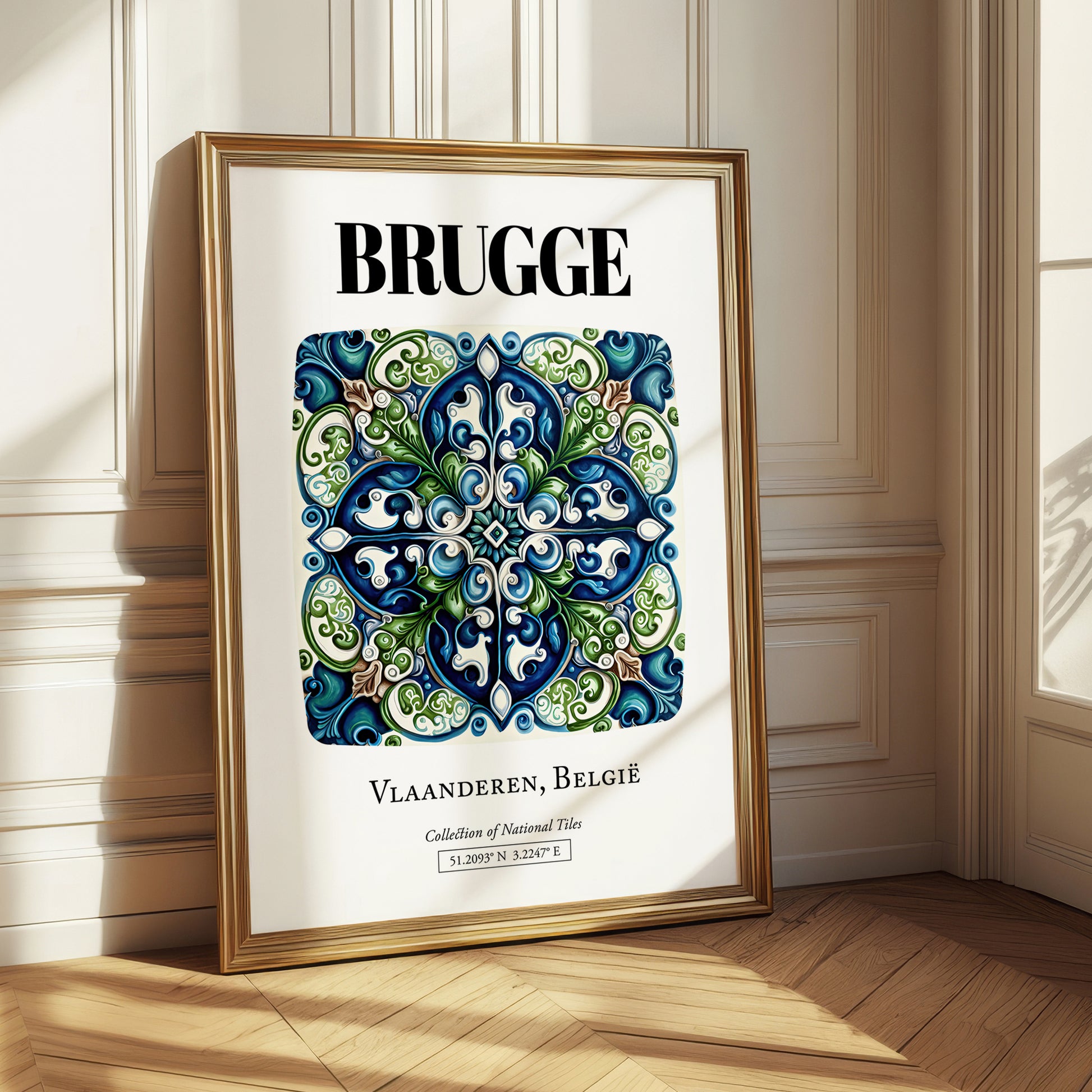 Bruges, Belgium – Travel Poster, styled in a charming Paris street view