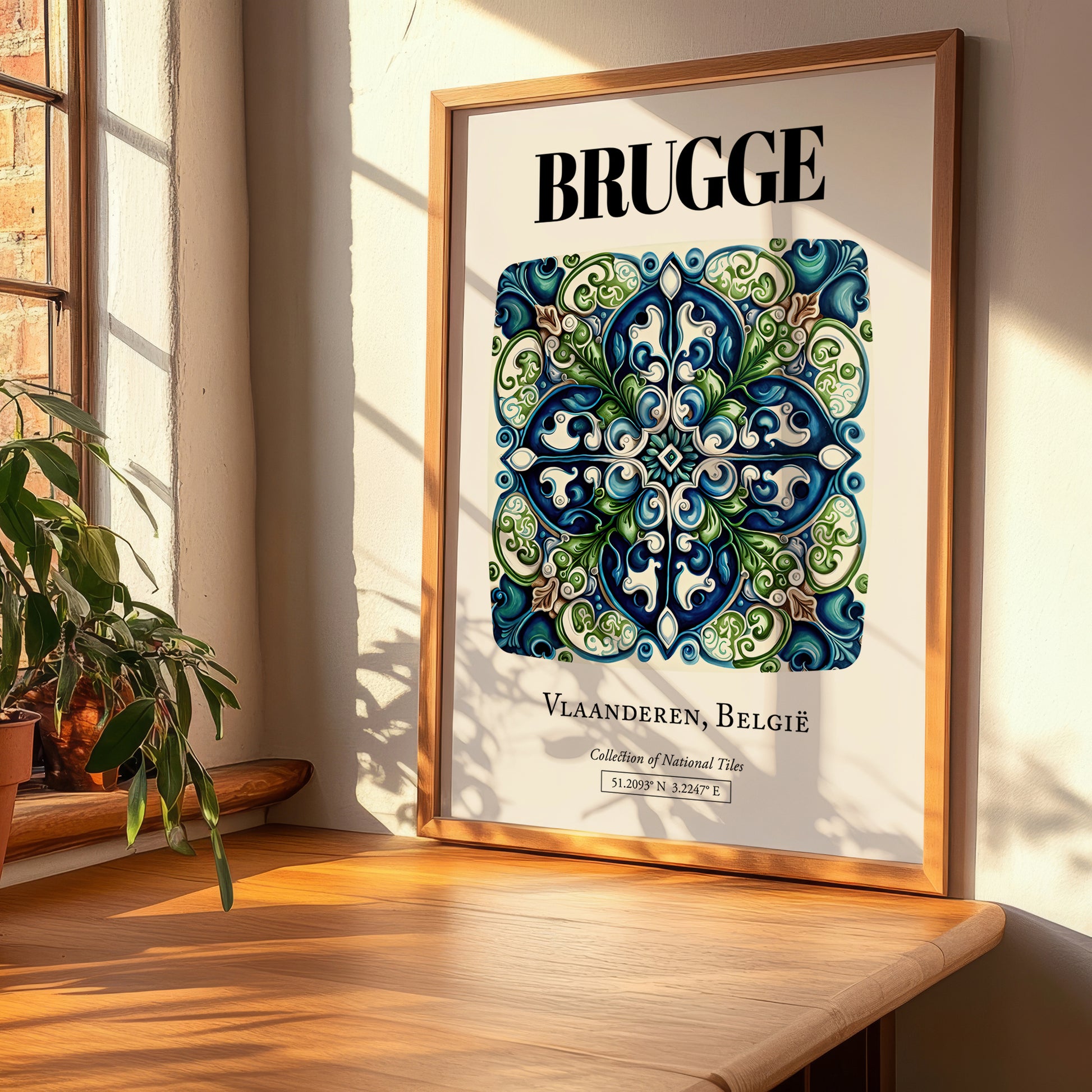 Bruges, Belgium – Travel Poster, clean layout with no caption