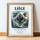Liège, Belgium – Travel Wall Decor, in wooden frame leaning on the floor