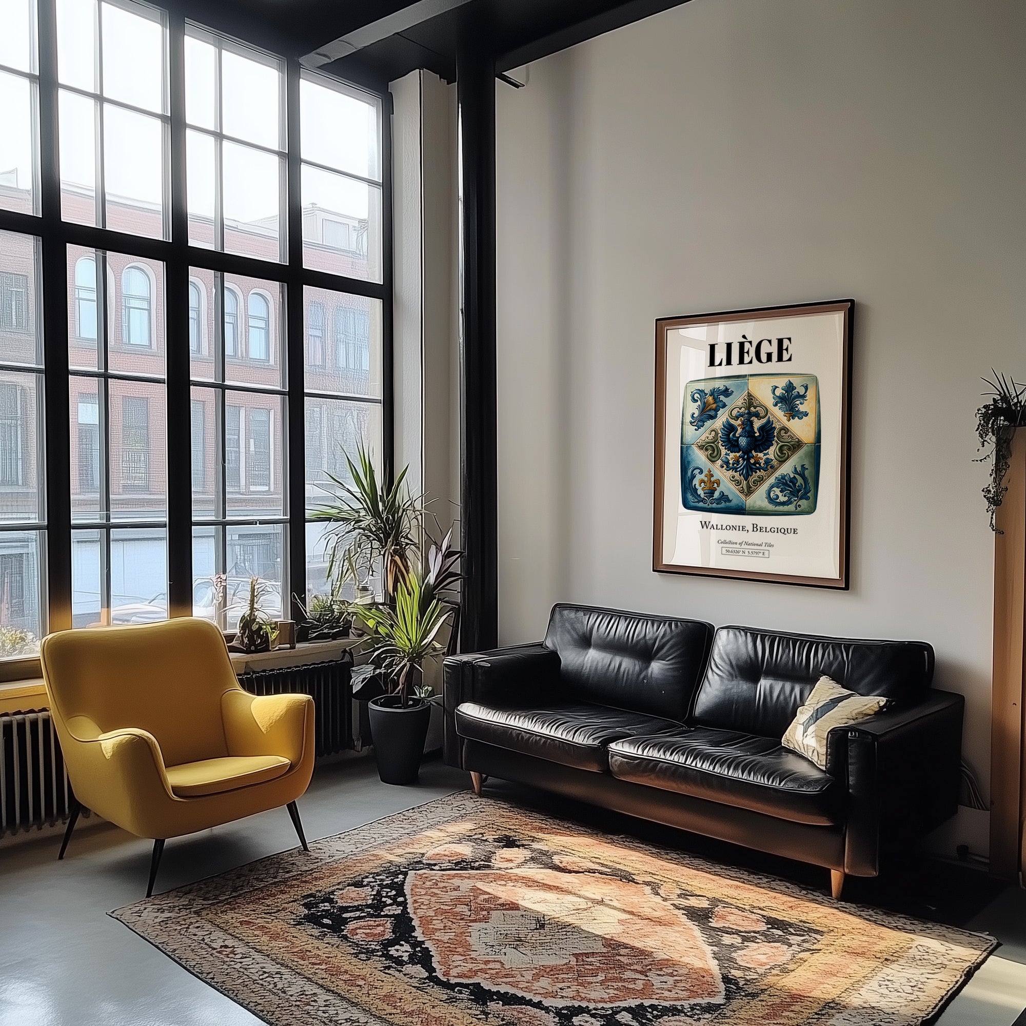 Liège, Belgium – Travel Wall Decor, unframed on coastal sand