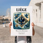 Liège, Belgium – Travel Wall Decor, no-text version framed in wood