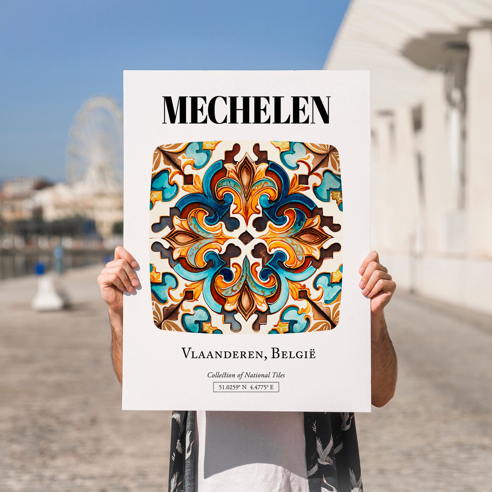 Mechelen, Belgium – Dream Destination Decor, no-text version framed in wood