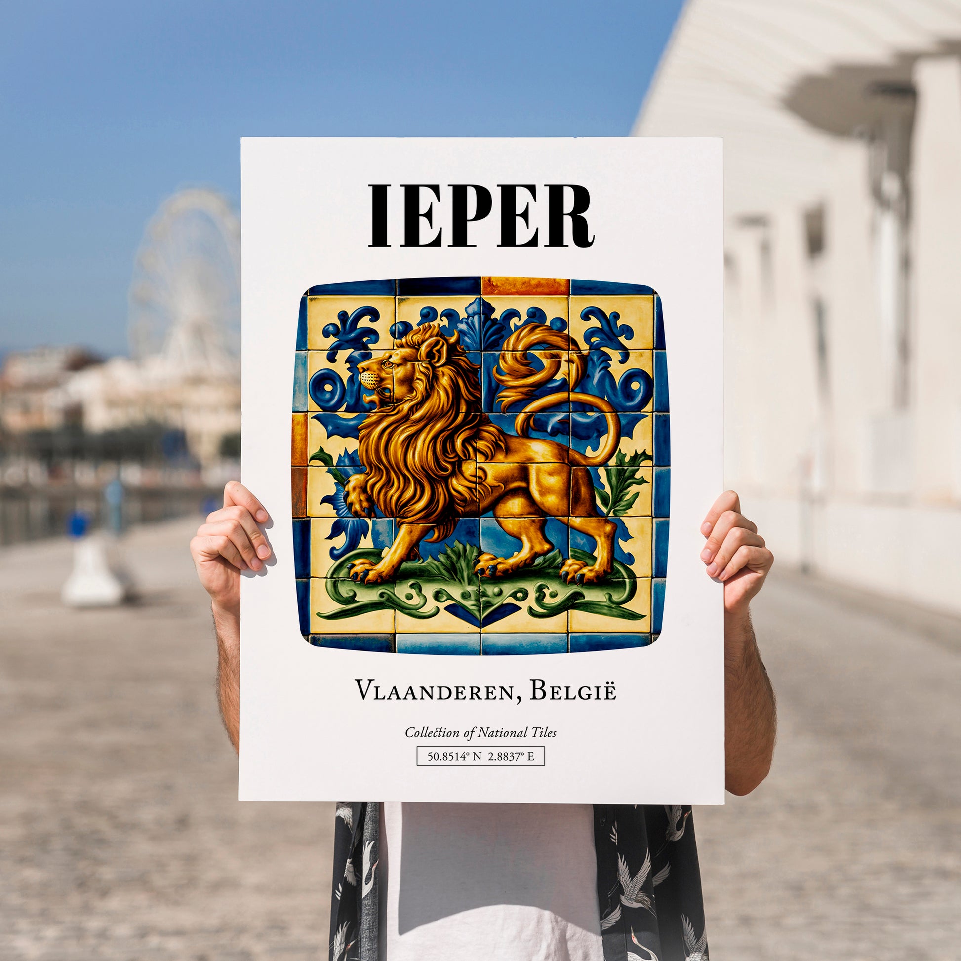 Ypres, Belgium – Travel Wall Art, no-text version framed in wood