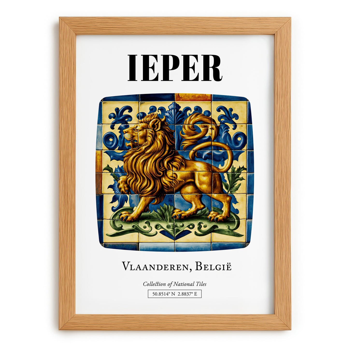 Ypres, Belgium – Travel Wall Art, set in oak frame