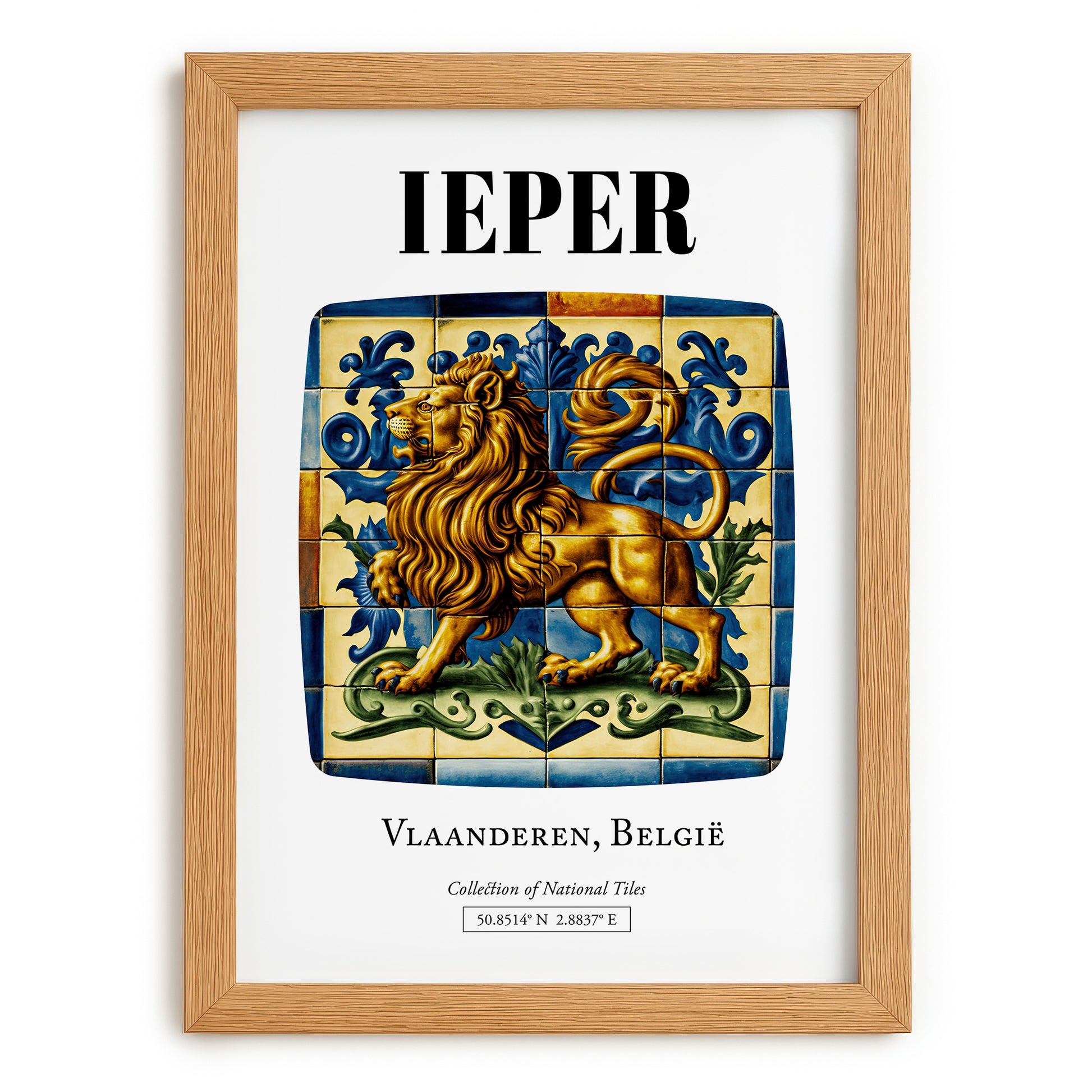 Ypres, Belgium – Travel Wall Art, set in oak frame