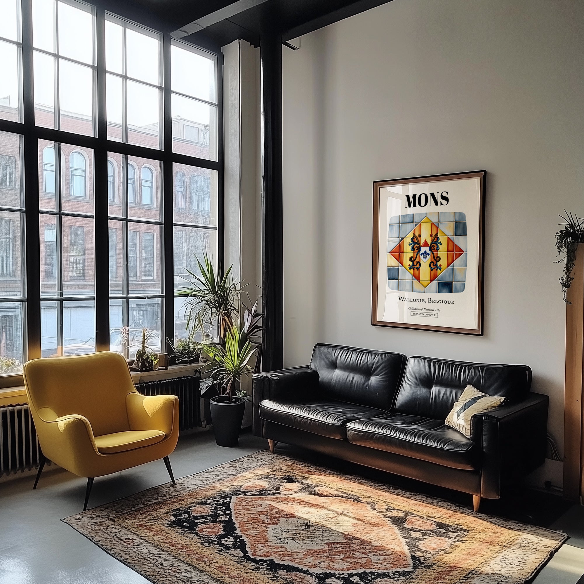 Mons, Belgium – Travel Print, unframed on coastal sand