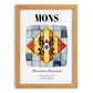 Mons, Belgium – Travel Print, set in oak frame