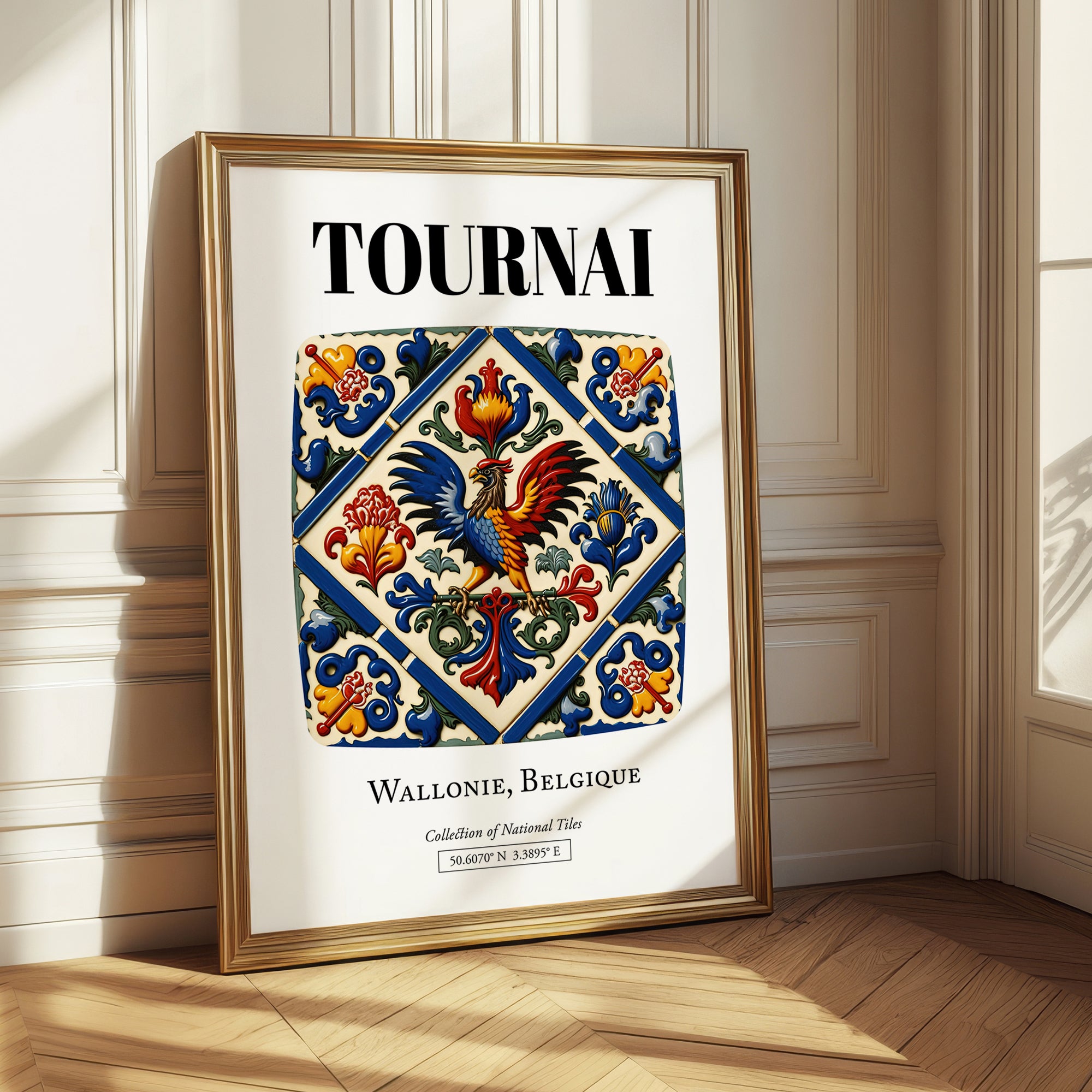 Tournai, Belgium – Travel Poster, styled in a charming Paris street view