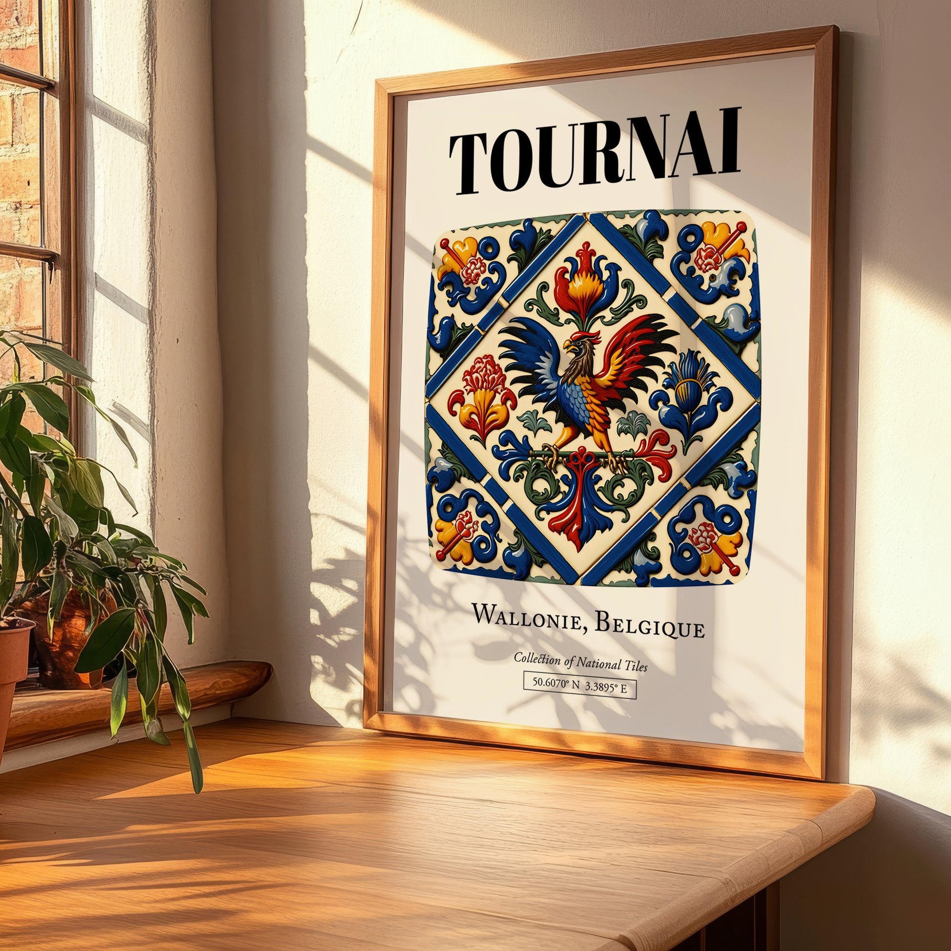 Tournai, Belgium – Travel Poster, clean layout with no caption