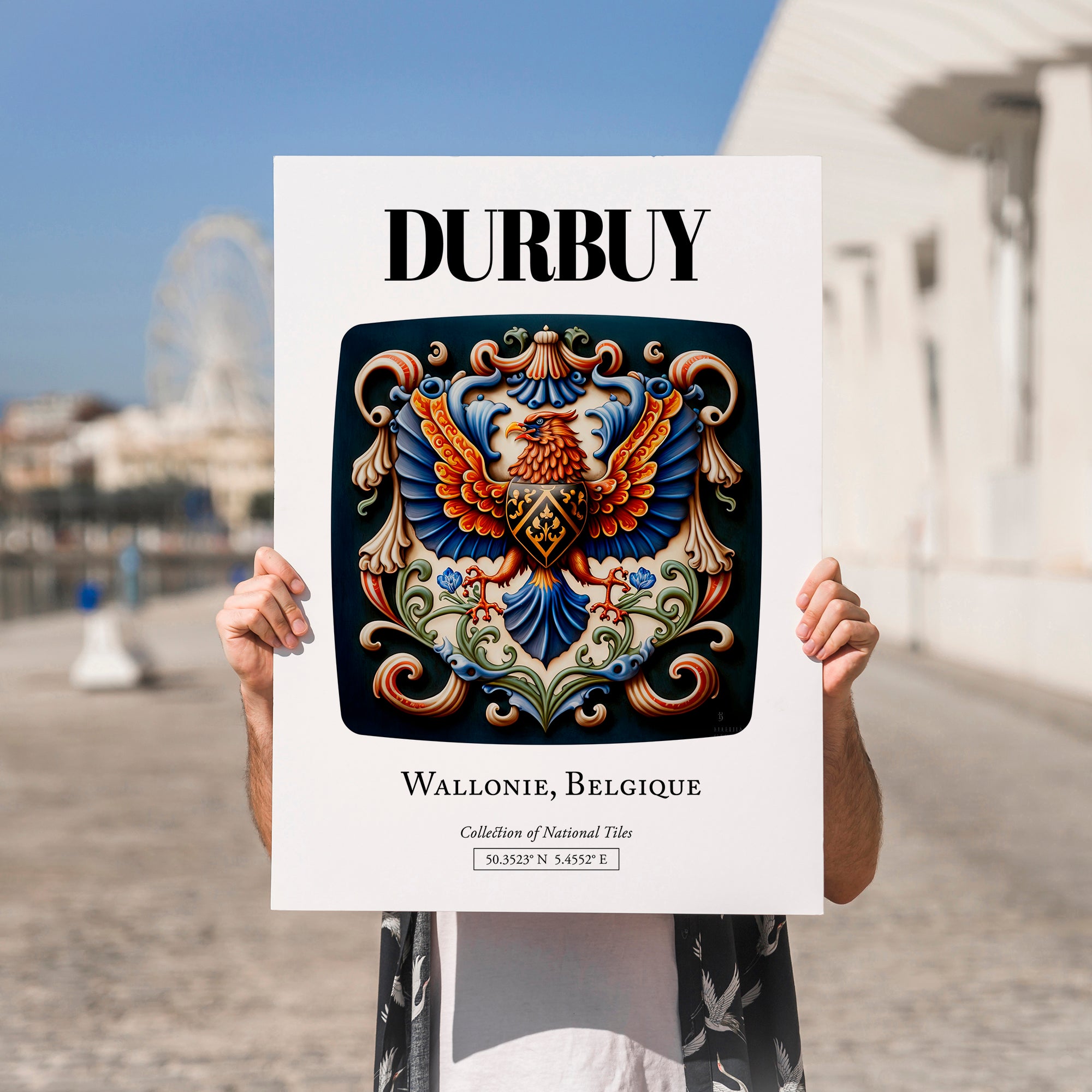 Durbuy, Belgium – Travel Poster, no-text version framed in wood