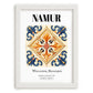 Namur, Belgium – Travel Poster, placed in minimal white frame