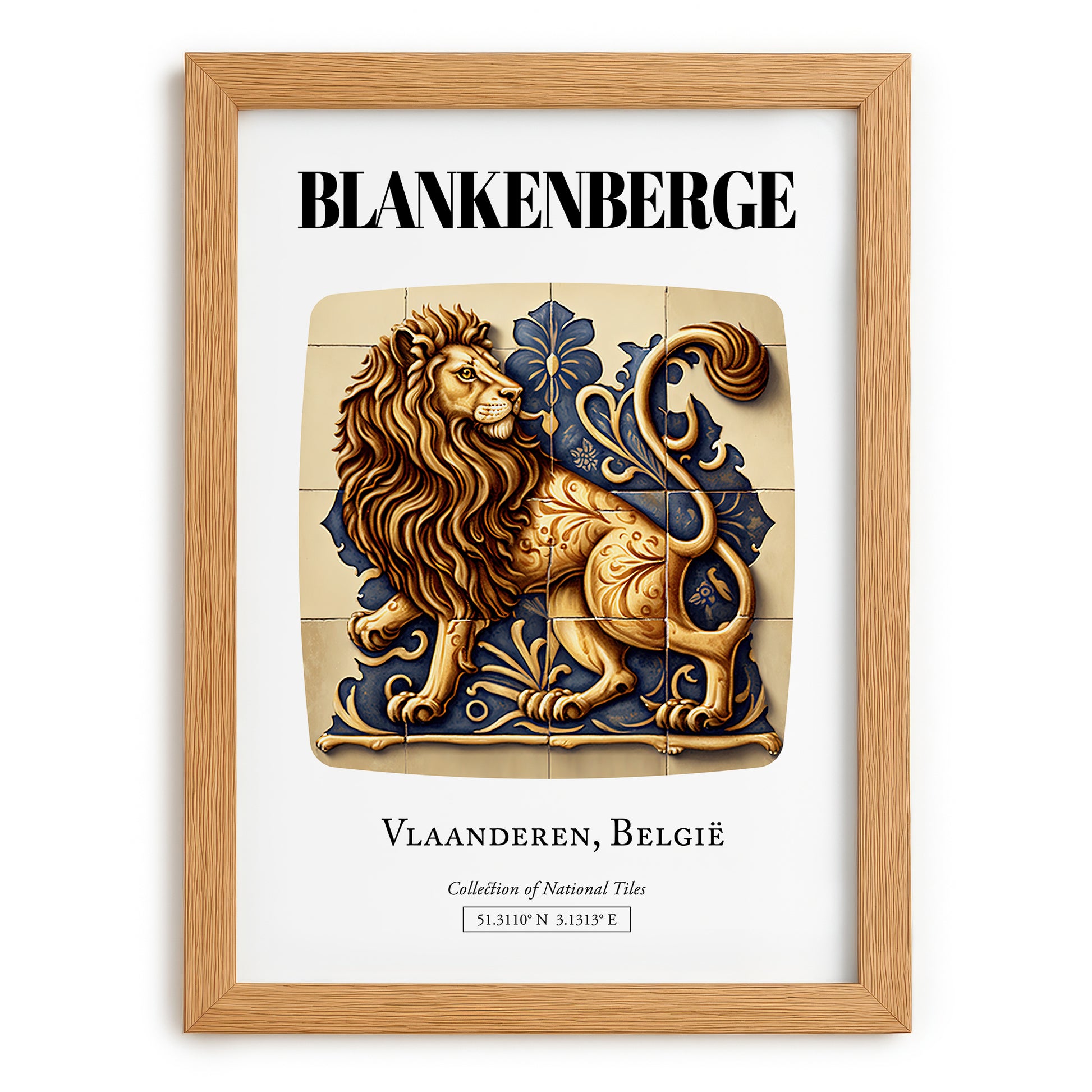 Blankenberge, Belgium – Travel Poster, set in oak frame